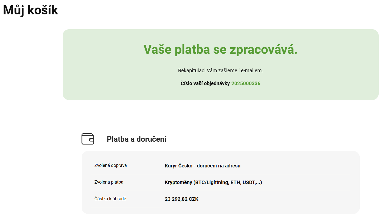 CZ EasyLight mitochondriak Platba BTC kryptomenami 10